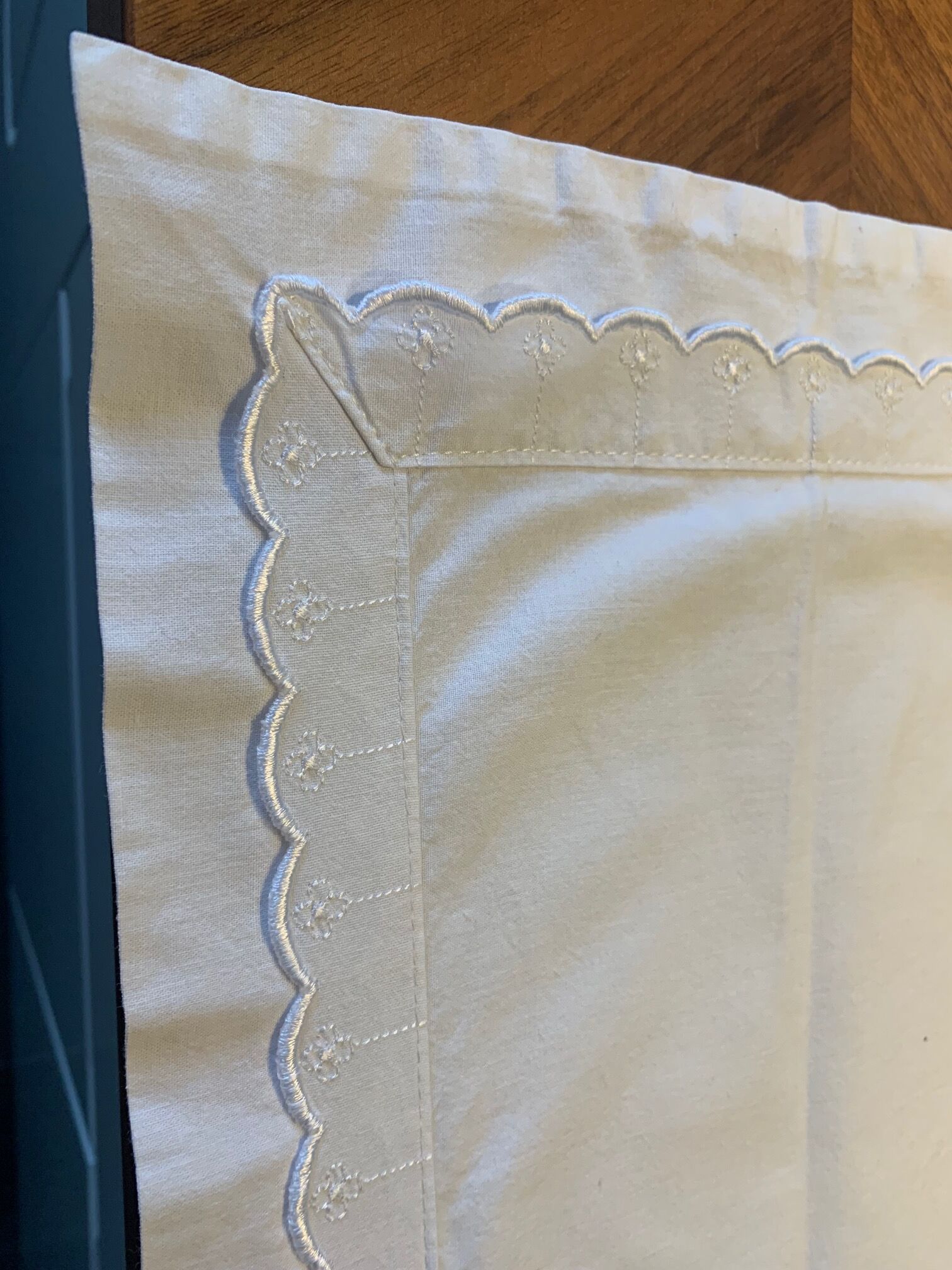 Pair pillowcases white cotton and lace