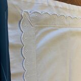 Pair pillowcases white cotton and lace
