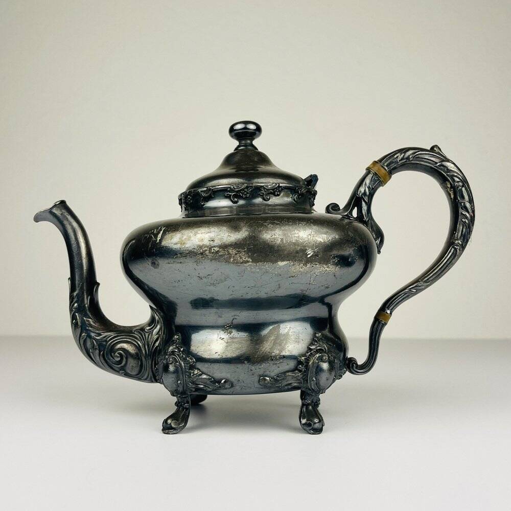 Théière ancienne en argent plaqué de la Barbour Silver Company, USA, fin 19ème siècle