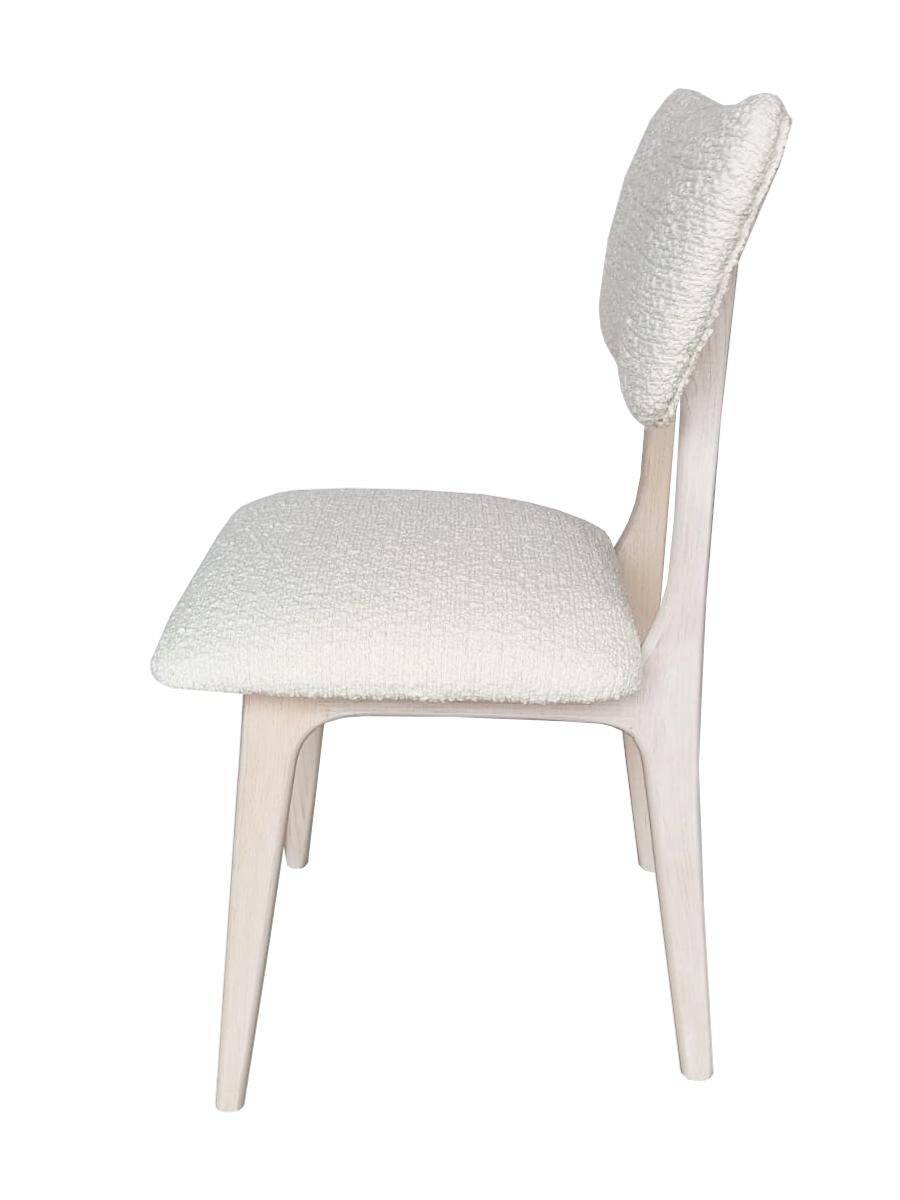 Mid-Century Butterfly Chair, White Boucle Fabric, White Oak, Europe, 1960