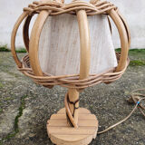 Table lamp, bamboo and rattan, vintage, 60