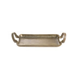 Metal tray with shagreen handles