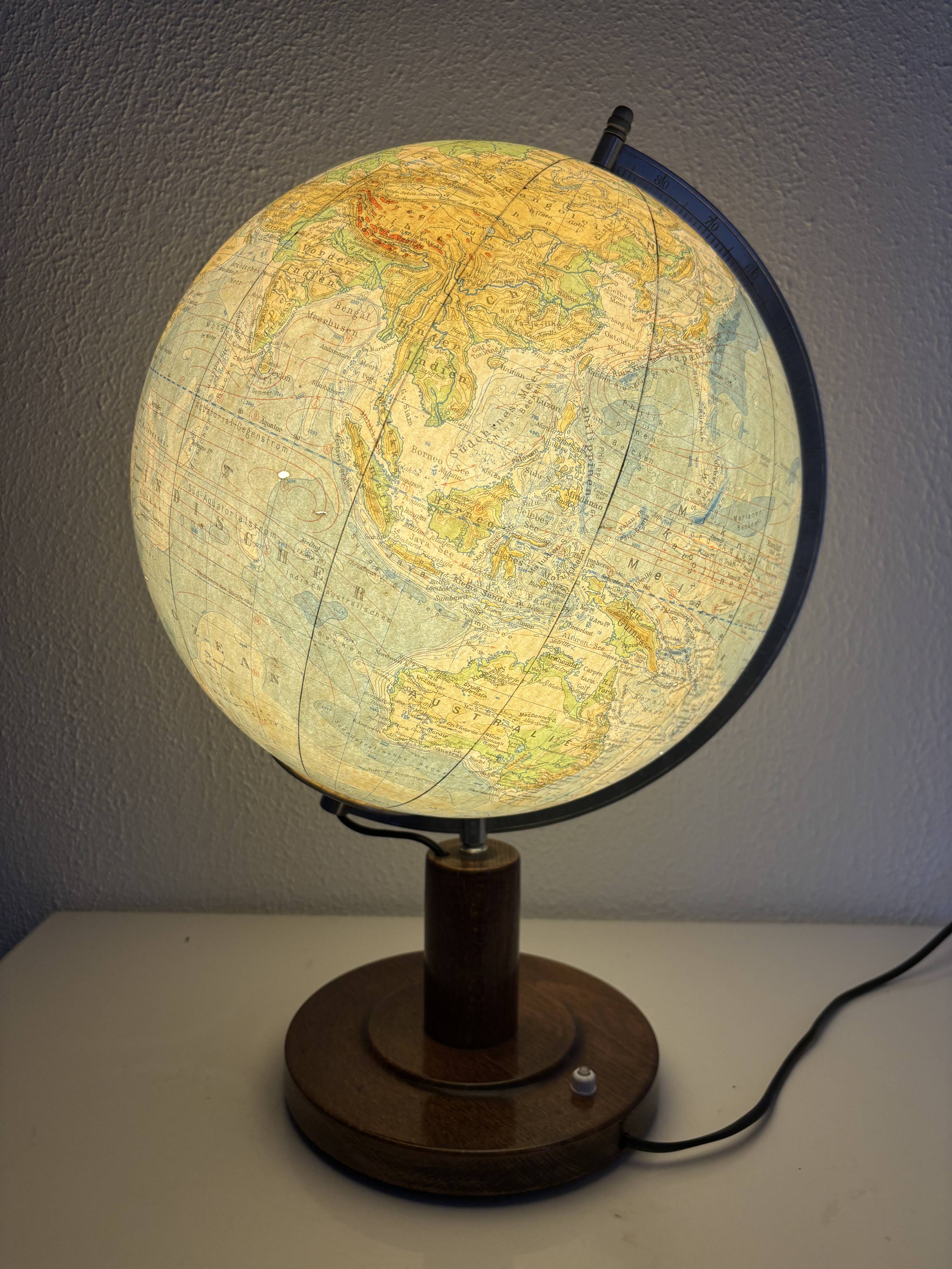 Vintage globe 1950/1953 terrestrial Räth world map ex-GDR - 52 cm