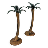 Pair of palm tree candlesticks