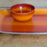 Serving dish and its enamelled aluminium bowl Silit Design from the 60s
