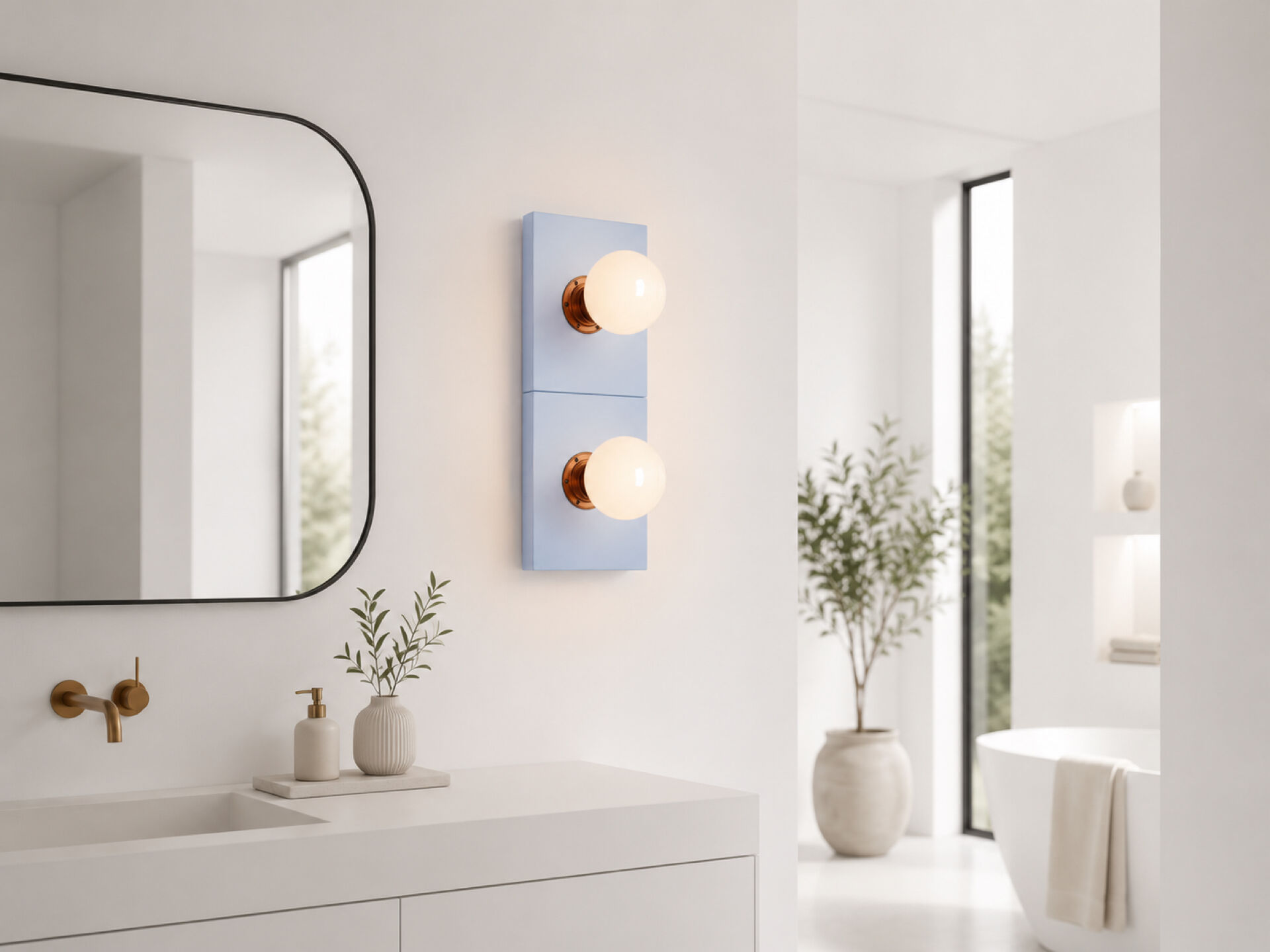 Apply 2 cement tile lights.