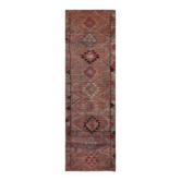 1970s Turkish Oushak Handmade Wool Cotton Orange Runner Rug 78x355
