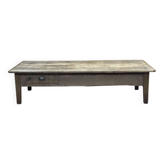 19th century chestnut coffee table with 2 drawers