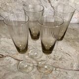 Smoked glass champagne flutes