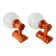 Pair of globe wall lights in pine and opaline 1960