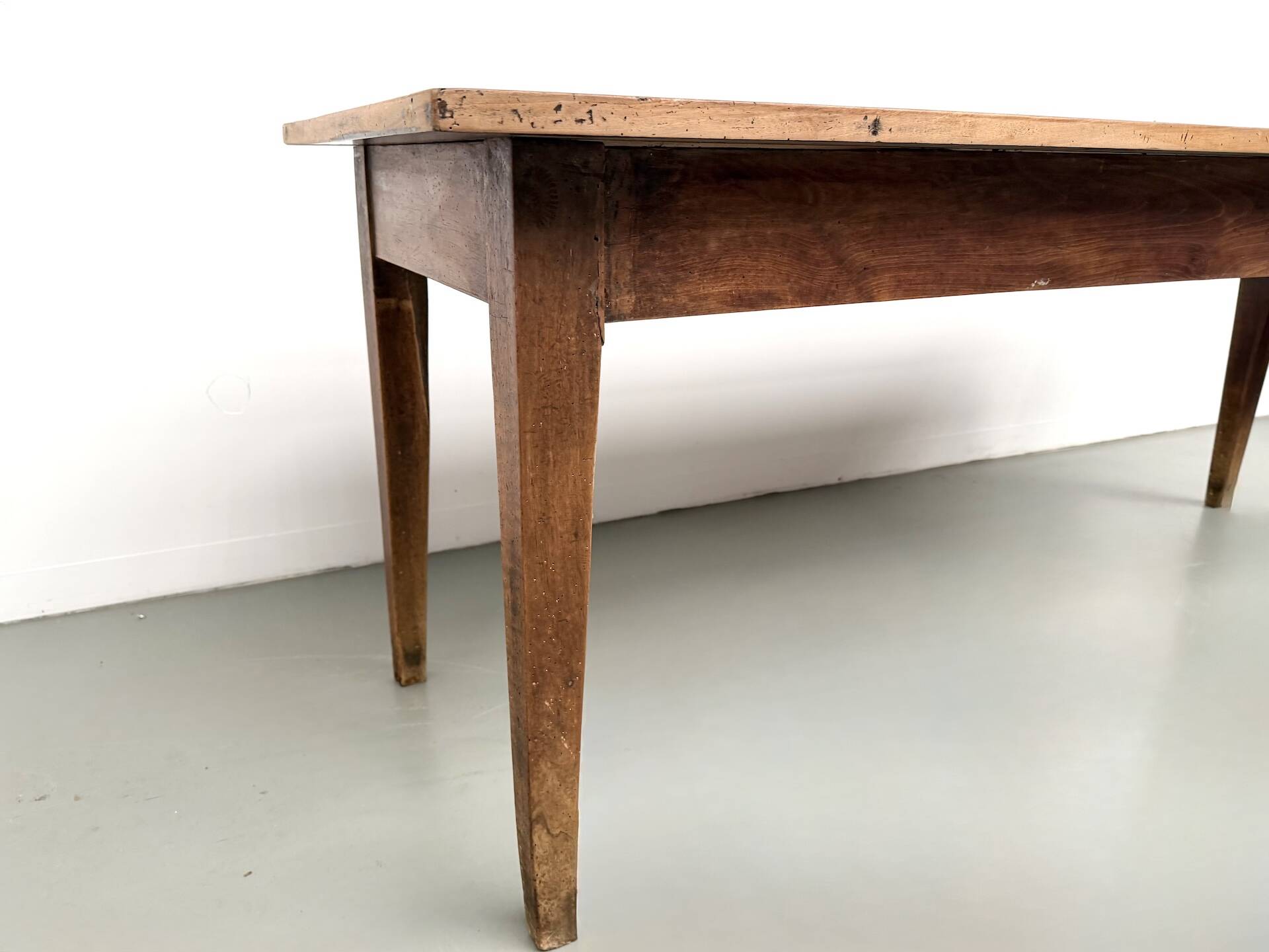 Solid walnut farmhouse table, 1950s.