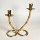 Faux bamboo & brass candleholder, Italy, 1970