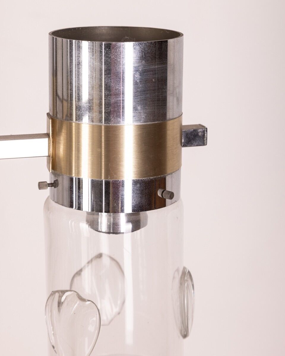 Lustre des années 70 en métal et verre Sicolari