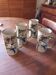 4 Sandstone mugs with bamboo decor