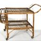 Vintage bamboo bar trolley from 50s. Made in Italy