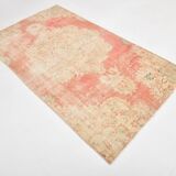 4x7 Red & Salmon Oriental Pattern Vintage Rug, 120x213Cm