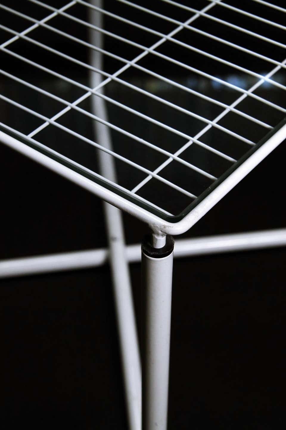 Postmodern white jarpen table by niels gammelgaard for ikea, 1983