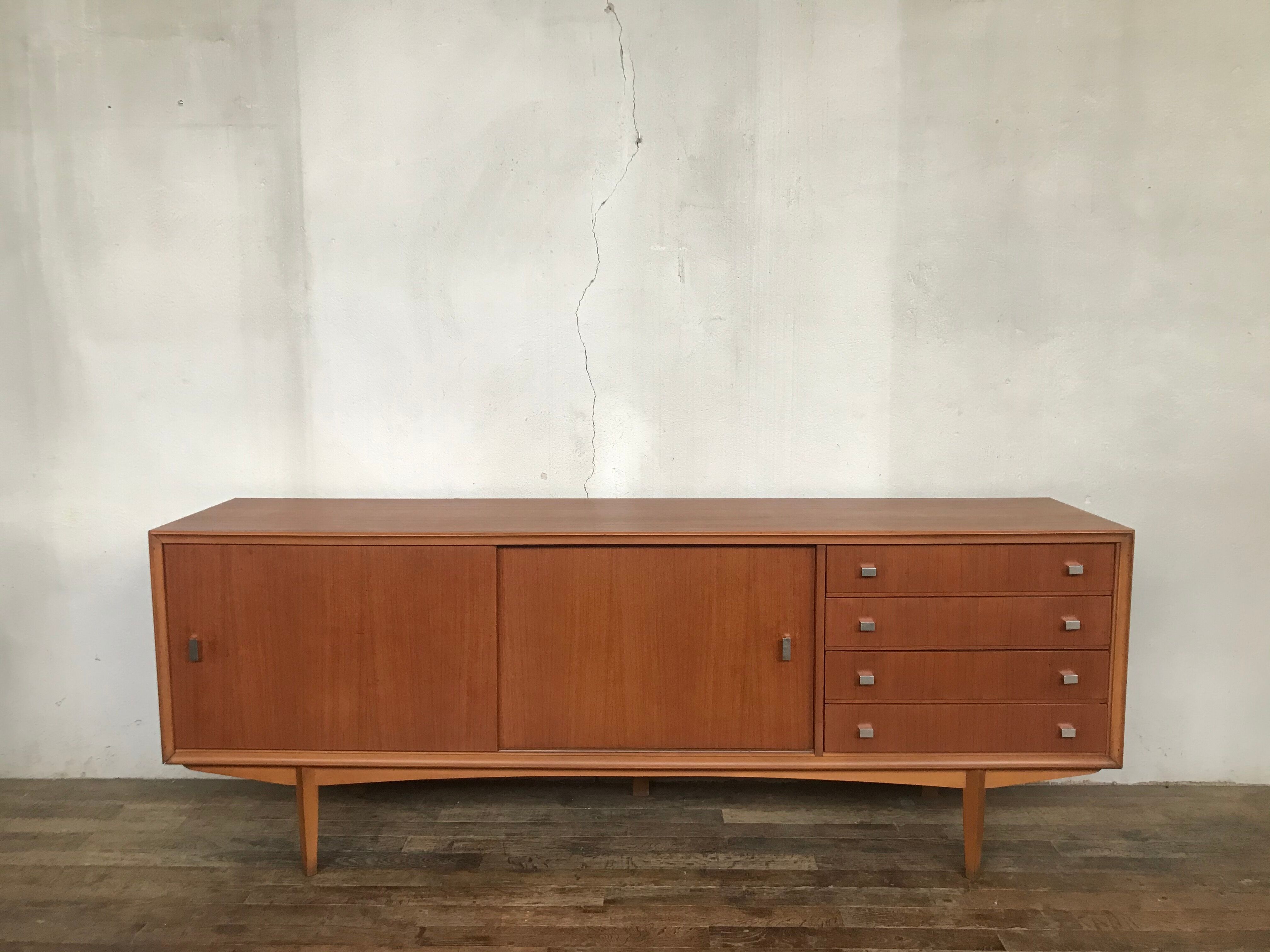 Scandinavian enfilade, 1950 design, vintage teak