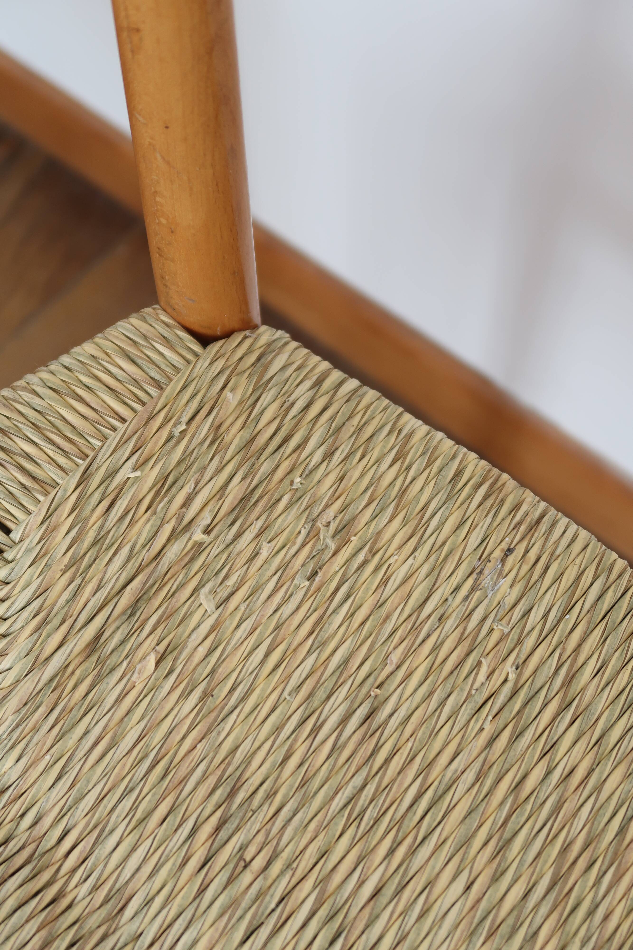 Pair of Scandinavian straw chairs