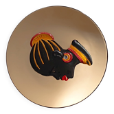 Barbotine plate: African. Sarreguemines