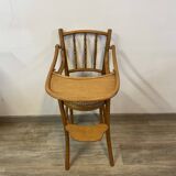 Baby high chair in curved beech