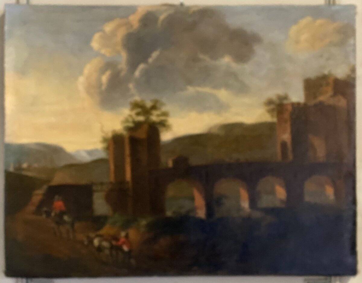 Italian landscape, oil on canvas, late 18th century
