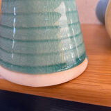 Set of 2 glazed stoneware candle holders