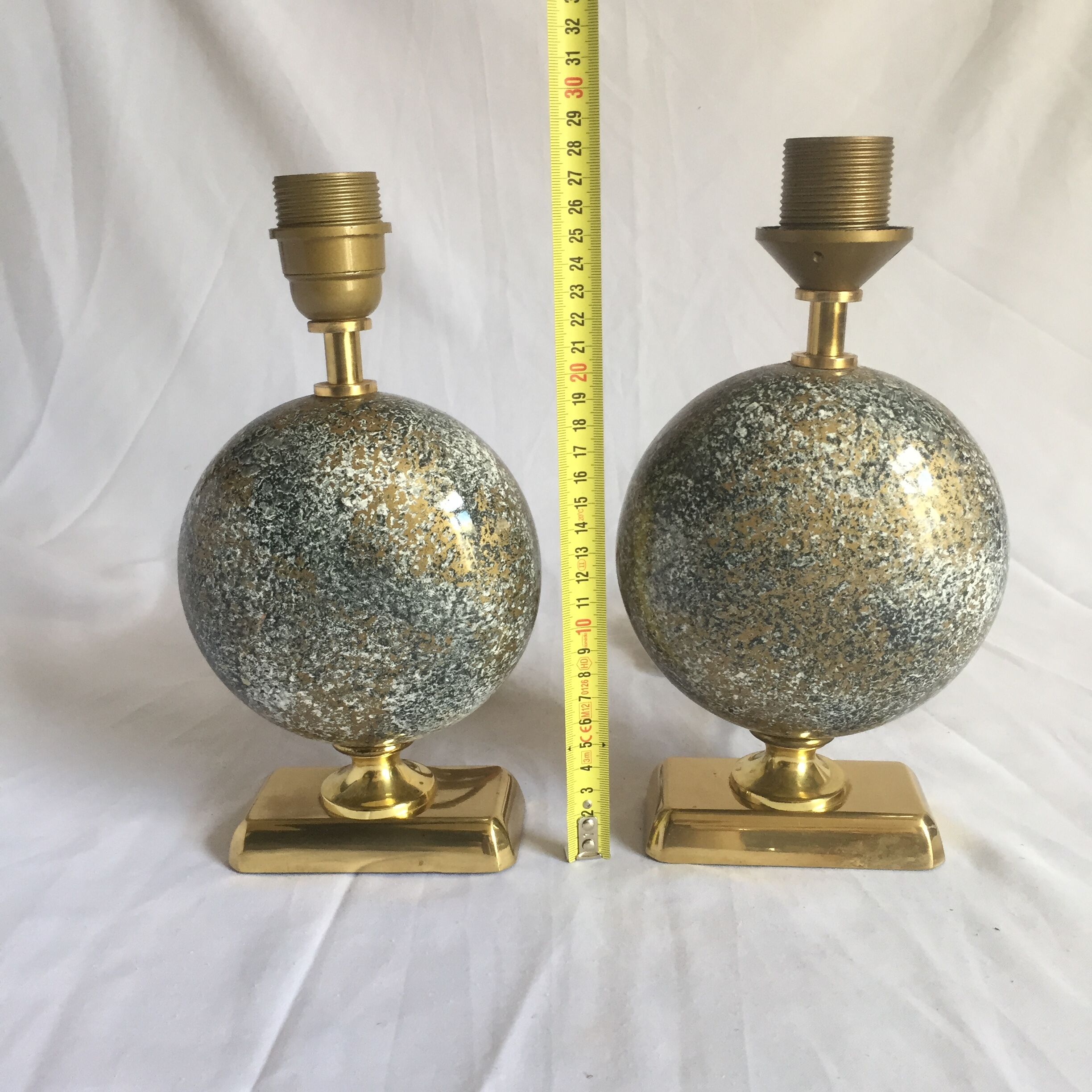 Pair of French 70s lamps Philippe Barbier style