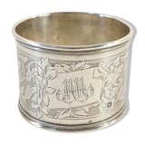 Solid silver towel round late 19th