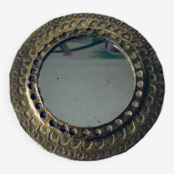 Miroir rond en laiton