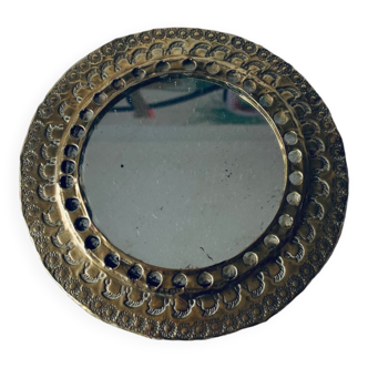Miroir rond en laiton