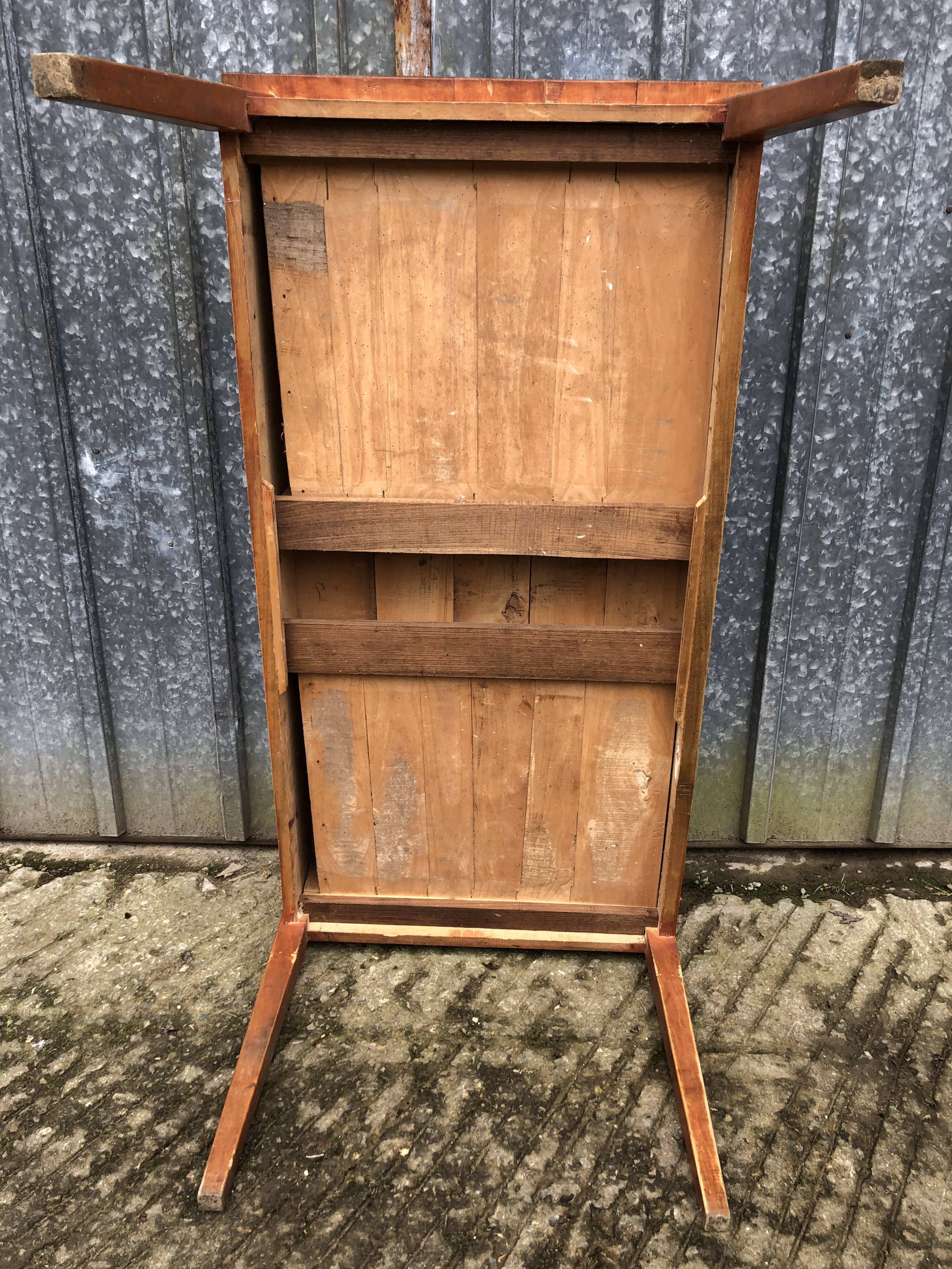 Poplar wood table with 2 front drawers from the Reconstruction period.