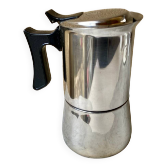 Italian coffee maker 8 cups Nanni P. & B. Vintage Italy 90s 18/10 stainless steel