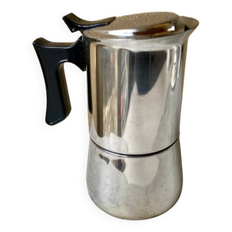 Cafetière italienne 8 tasses Nanni P. & B. Vintage Italie années 90 inox 18/10