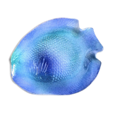 Plat zoomorphe poisson en grès émaillé, signé EB