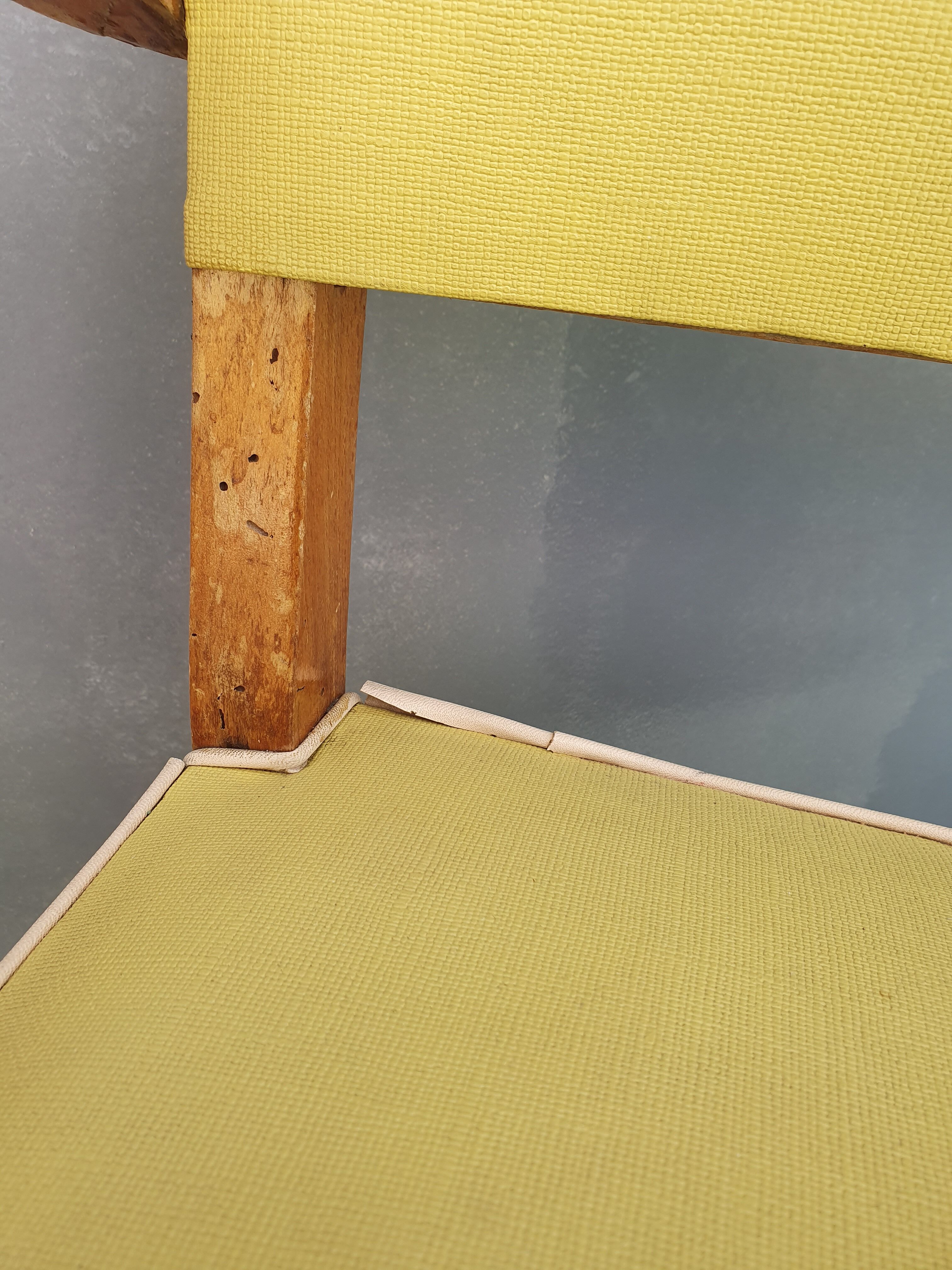 Yellow skai armchair