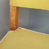 Fauteuil bridge skaï jaune