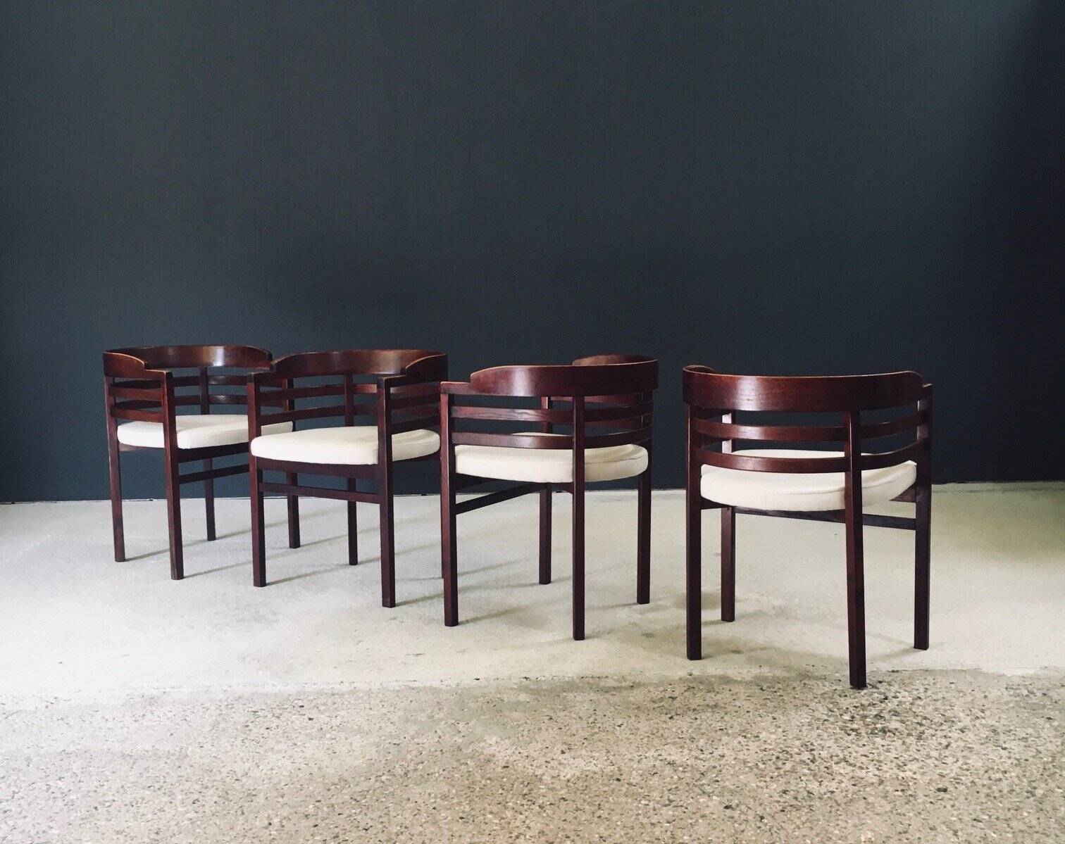 Mid-Century Modern Curved Dining Chairs, Italy, 1970s, Set of 6