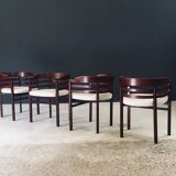 Mid-Century Modern Curved Dining Chairs, Italy, 1970s, Set of 6