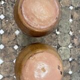 Set of 2 glazed pottery vases.