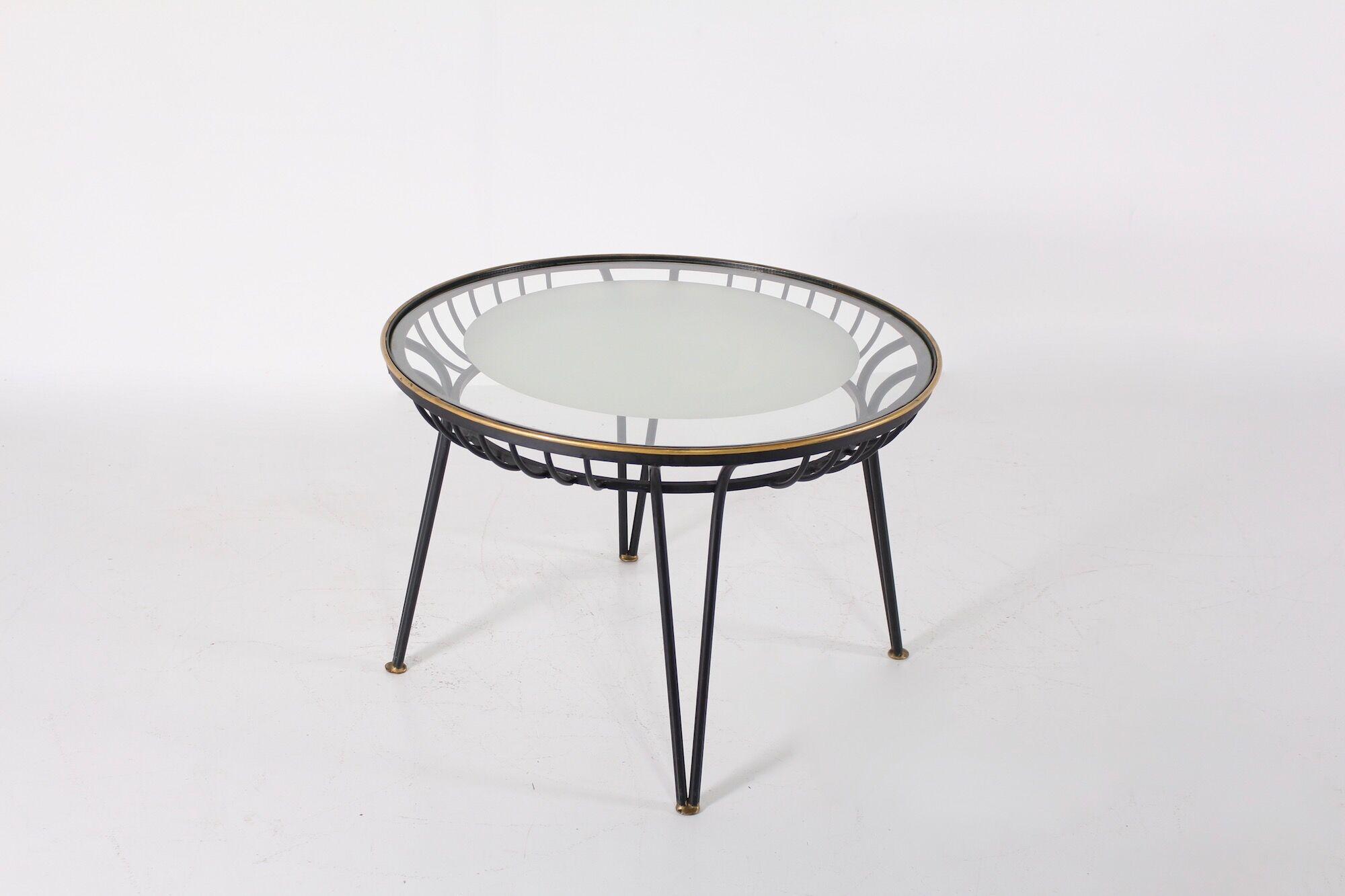 Modernist wrought iron coffee table