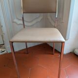 1970s chrome and faux leather chair