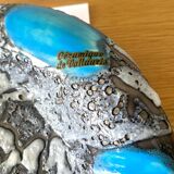 Vallauris Ashtray Pocket Empty Ceramic Blue Grey Antique Vase