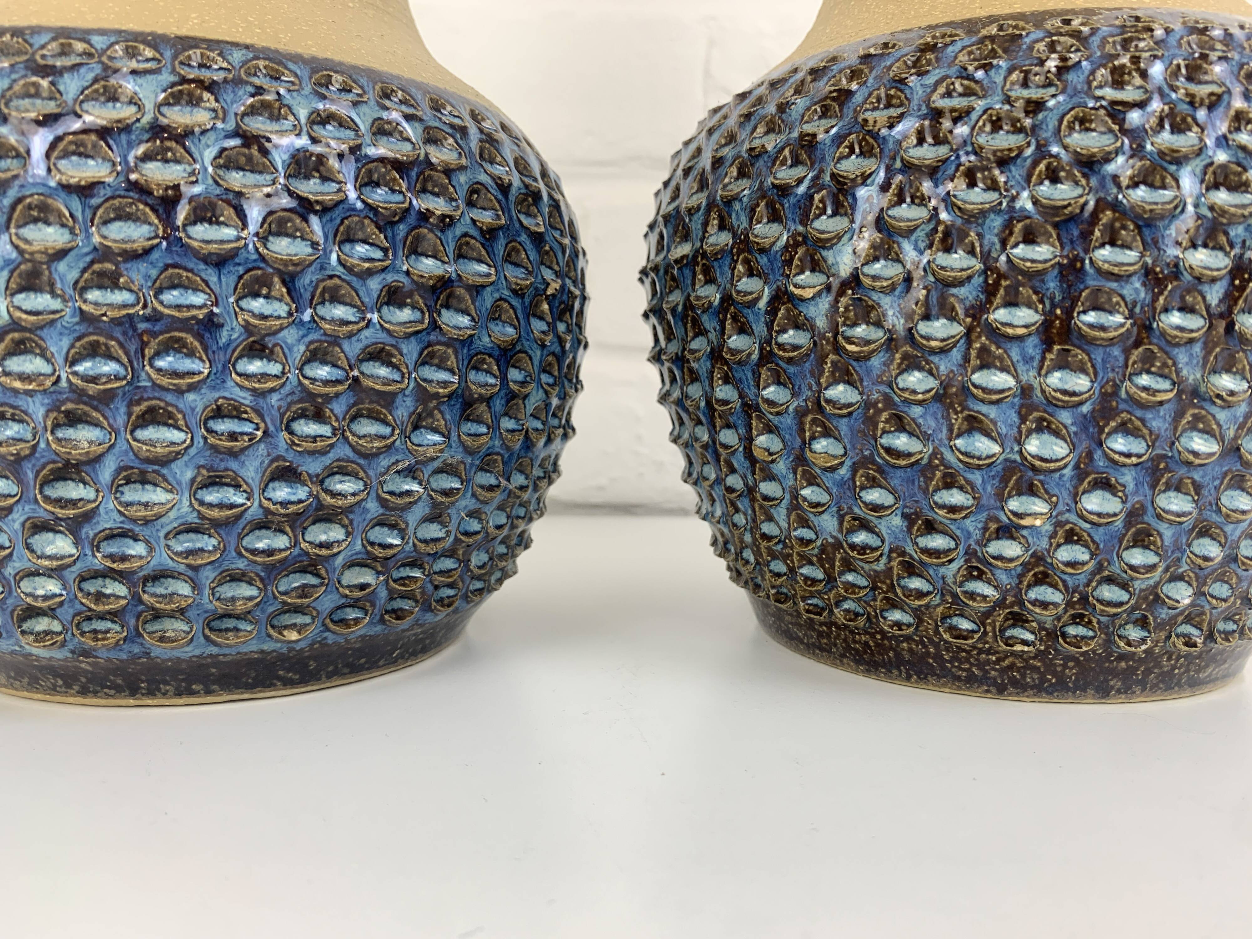 Pair of Einar Johansen ceramic table lamps, Soholm, Denmark, 1960s