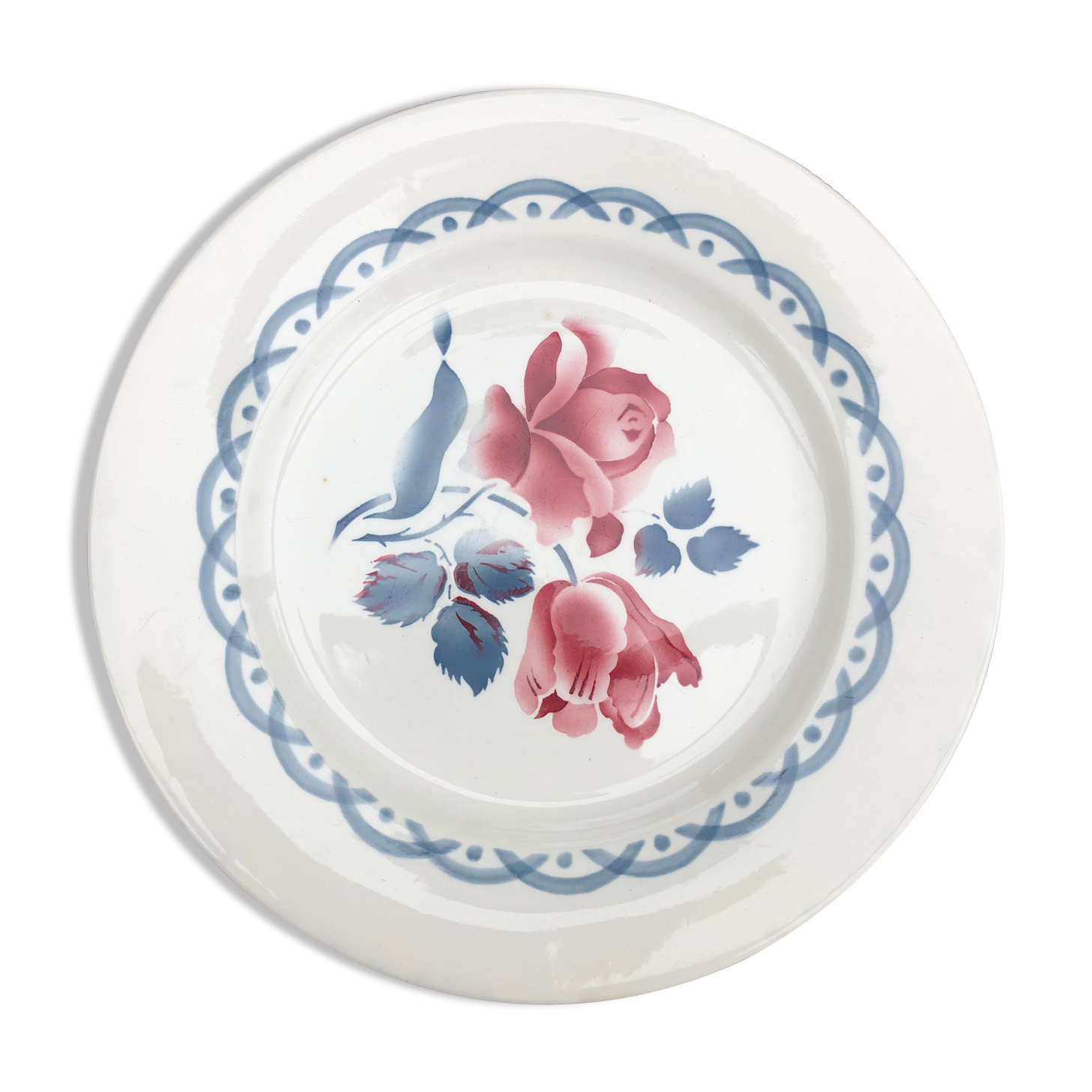 Set of 5 flat plates sarreguemines digoin cannes