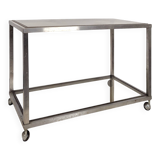 Space Age chrome and smoked glass serving trolley