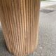 Scandinavian round dining table with a central base, stripped, made of solid raw wood, 90.