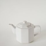 Large faceted ceramic teapot, White, 1950