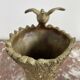 Pair of vases, solid bronze, gilded, early 20th century work, dove decoration, sheaf of wheat, art