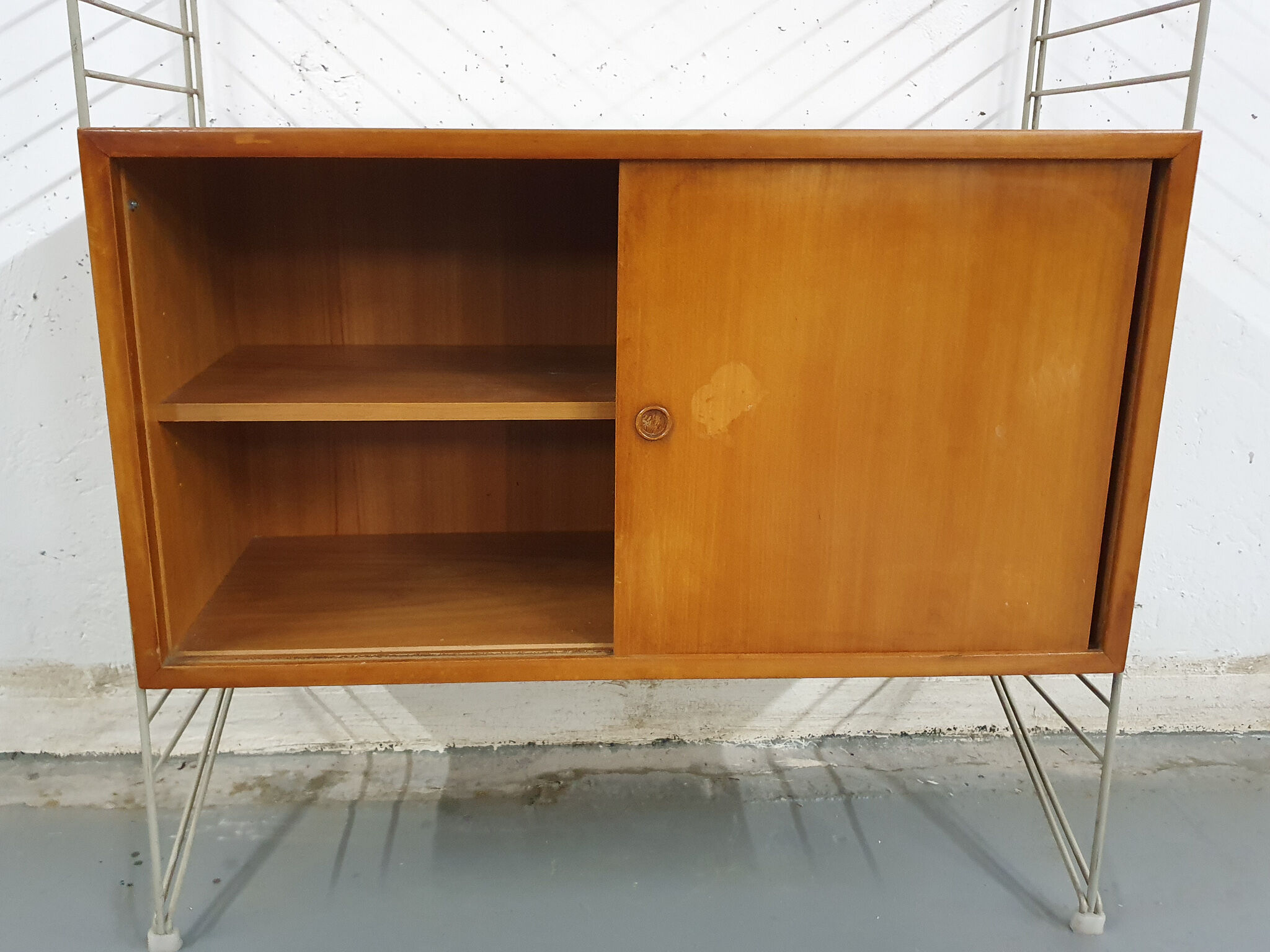 Pinewood wall unit by Nils “Nisse” Strinning for String, Sweden 1950's